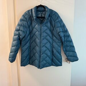 London Fog Teal Quilted Jacket XXL